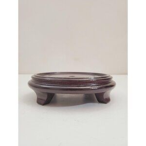 vintage Round base for pot,figurine, Vase base,Oriental darkbrown base,base for